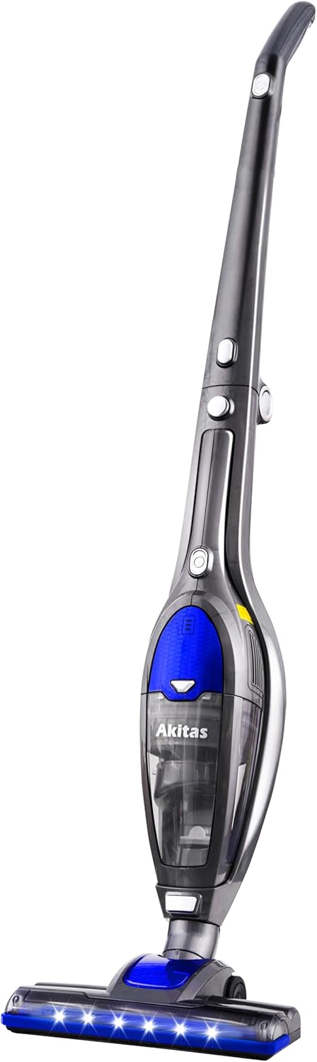 Akitas 3in1 Cordless Vacuum Cleaner Hoover Upright Handheld Stick Lightweight 22.2v 150W Rechargeable Lithium Battery Good For Carpet, Pet Hair (U10)