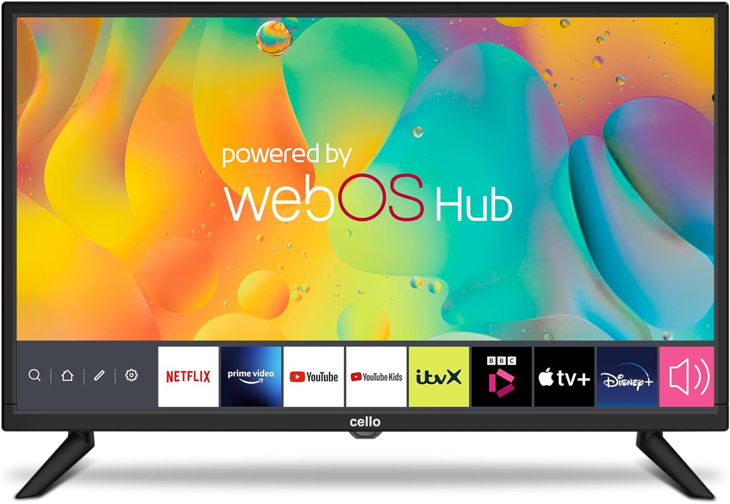 Cello 12 Volt 24 inch Traveller Smart TV Made in UK (2024) Ultrafast WebOS, Freeview Play, FreeSat, Bluetooth, Netflix, Prime Video, Apple TV, BBC. Small TV for Campervans, Motorhomes & Boats
