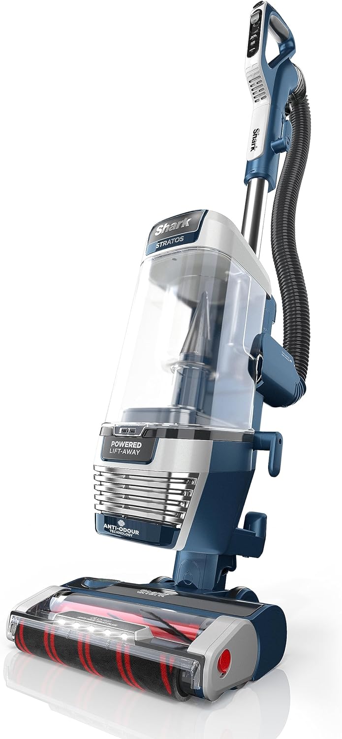 Shark Stratos XL 2.6 Litre Corded Upright Vacuum Cleaner with Anti Hair Wrap Plus & Anti Odour, Pet, Crevice and Multi-Surface Tools, Transforms to Portable Vacuum, 800W 2.6 ltrs, Navy Blue AZ3000UKT