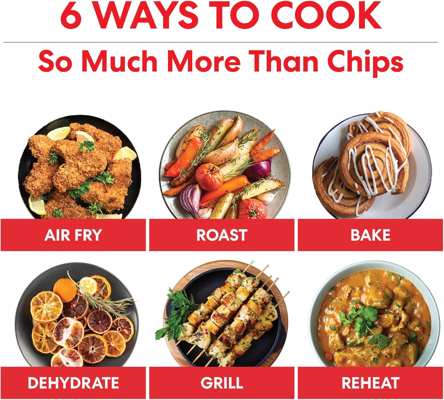 Instant Vortex OdourErase Digital Air Fryer with Single ClearCook Drawer and 6 Smart Programmes - Air Fry, Bake, Roast, Grill, Dehydrate, Reheat, Large Capacity, Stainless Steel - 5.7L, Black - 1700W
