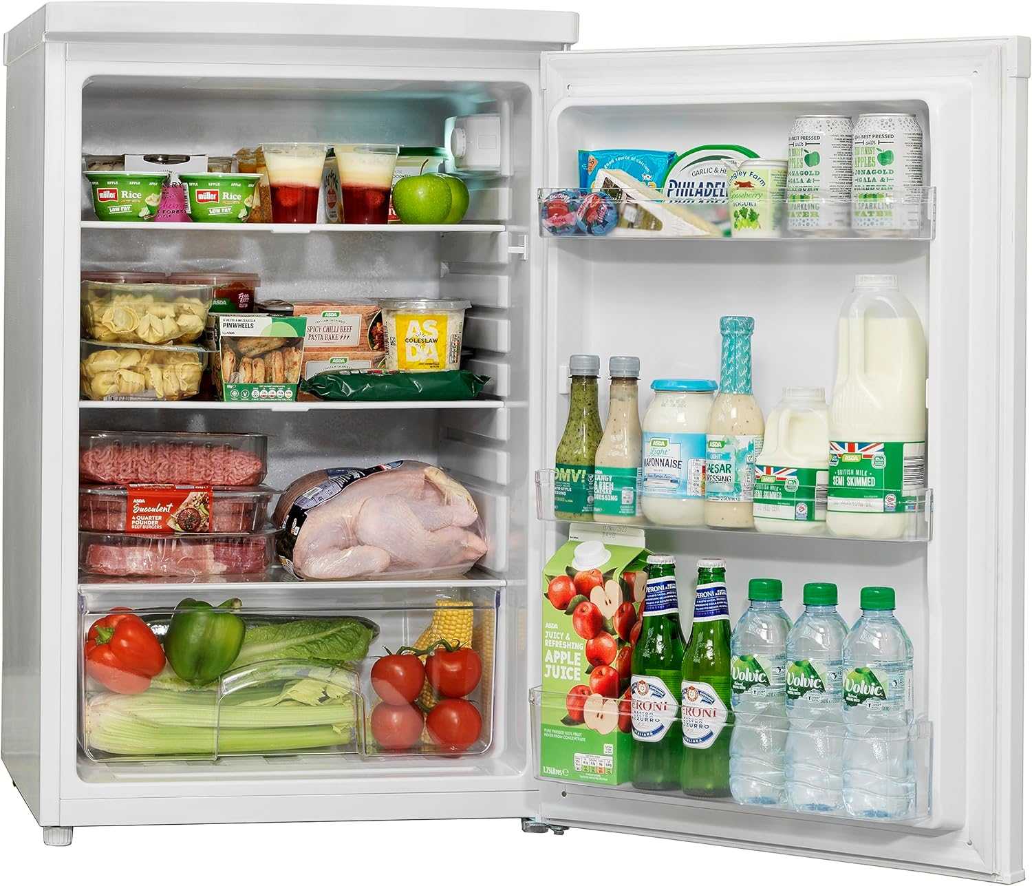 English Electric 55cm Under Counter Larder Fridge, White EEL130H 127 Litres E Rated (EEL130H)